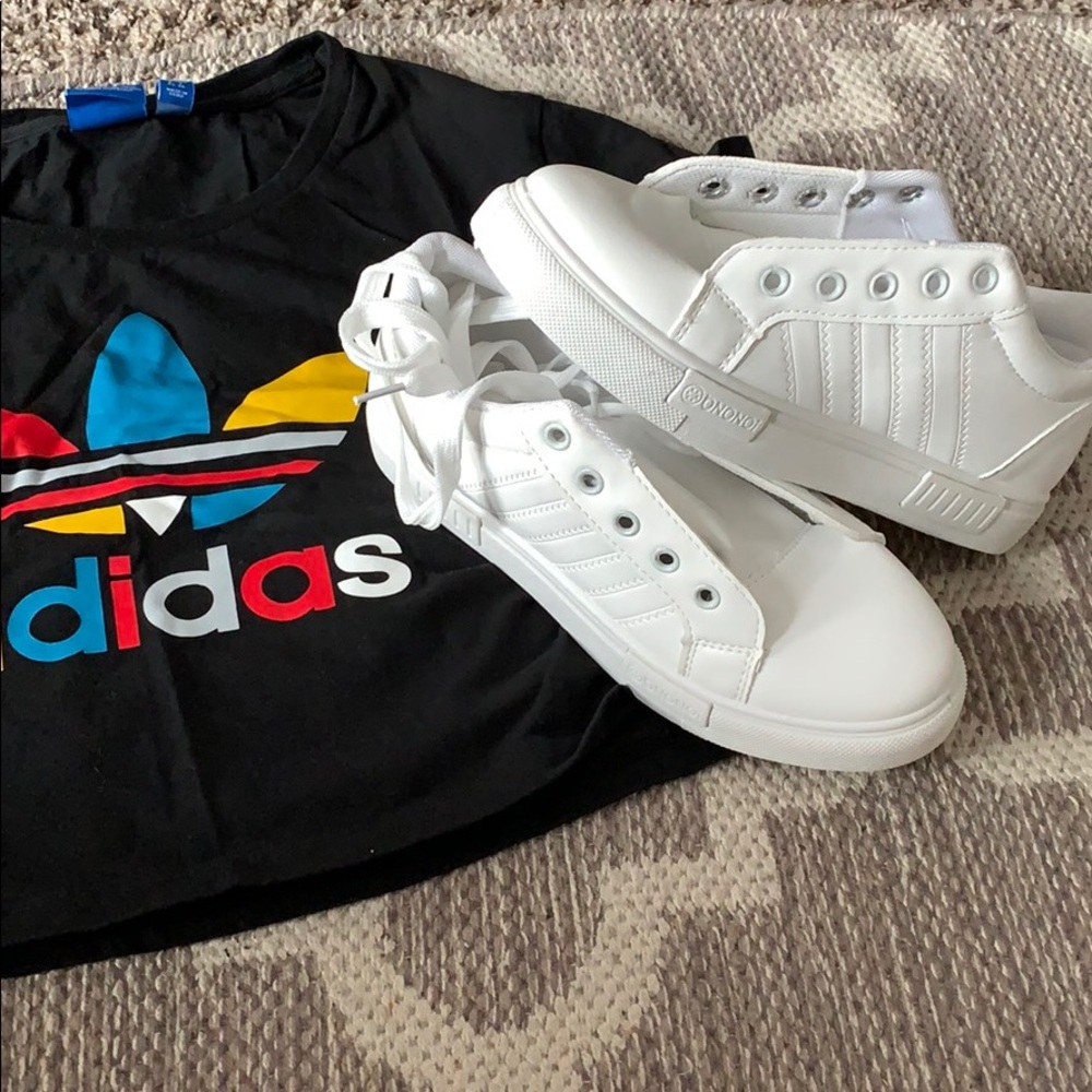 NWT all white sneakers